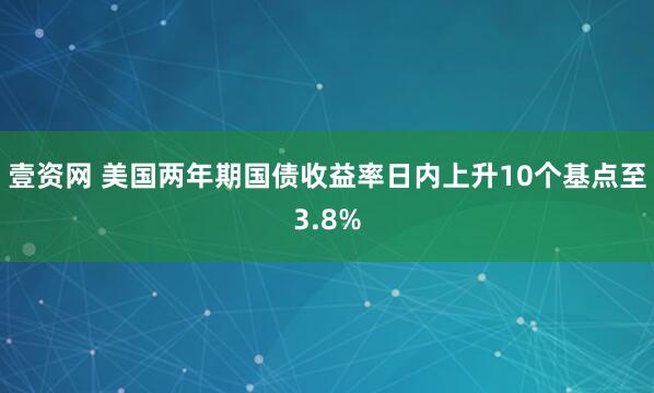 壹资网 美国两年期国债收益率日内上升10个基点至3.8%