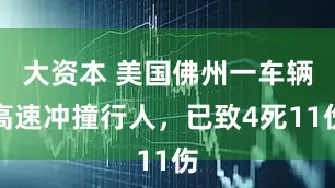 大资本 美国佛州一车辆高速冲撞行人，已致4死11伤